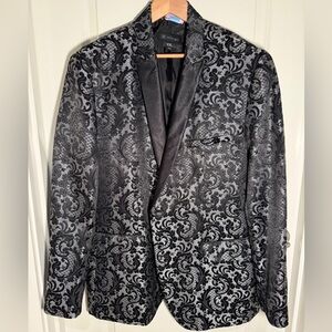 INTERNATIONAL CONCEPTS - INC - Black Paisley Blazer - XXL - Slim Fit